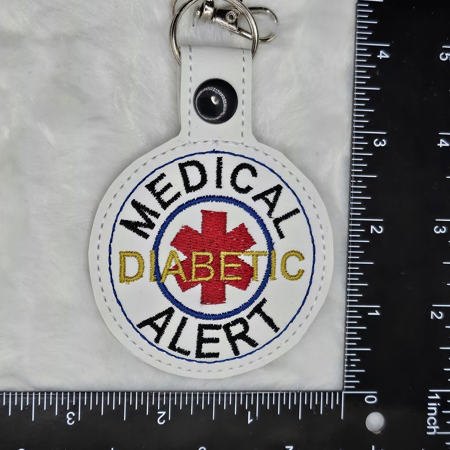 Diabetic Round Medical Alert Keychain
