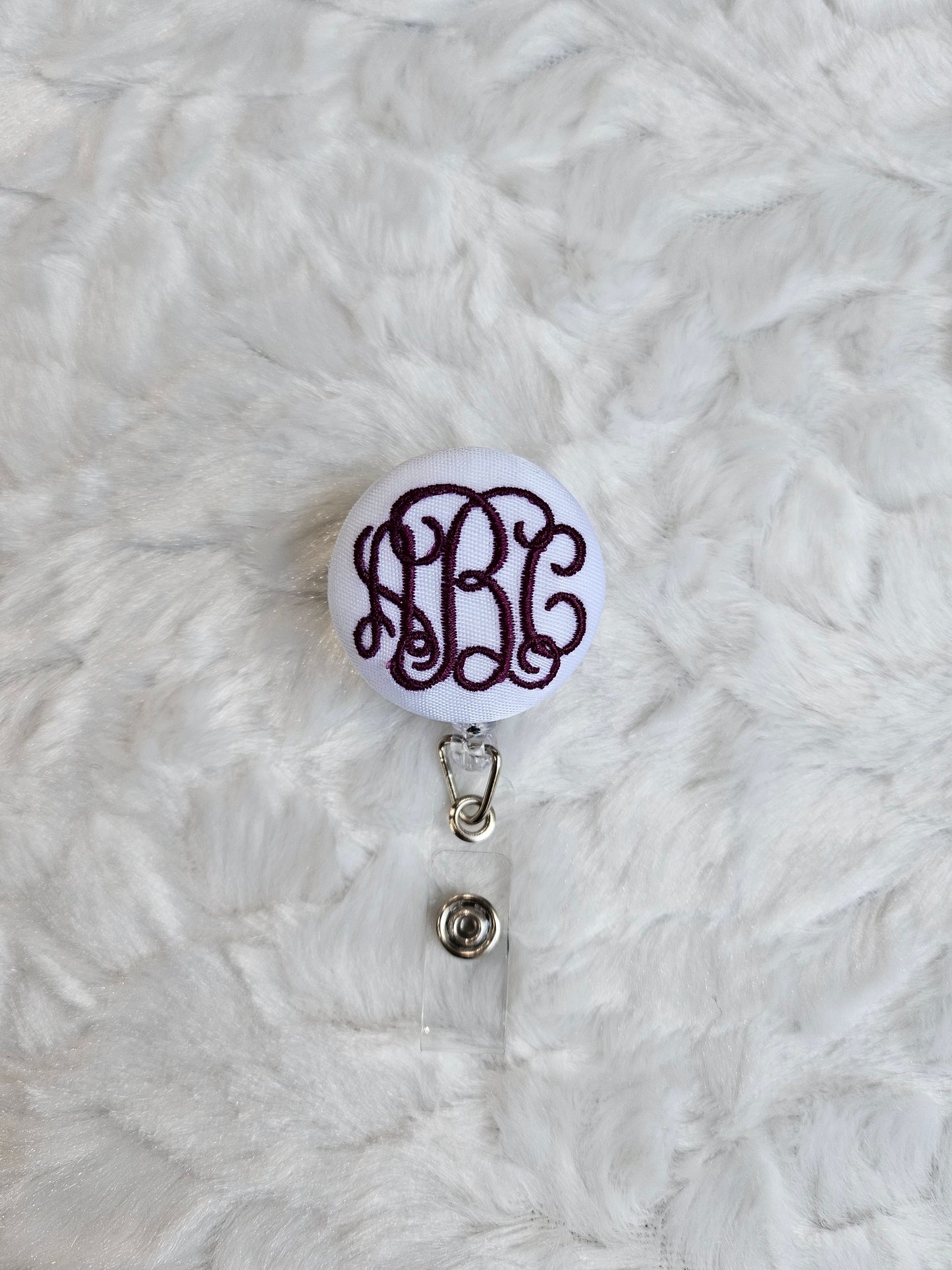 Interlocking Monogram Fabric Covered Button
