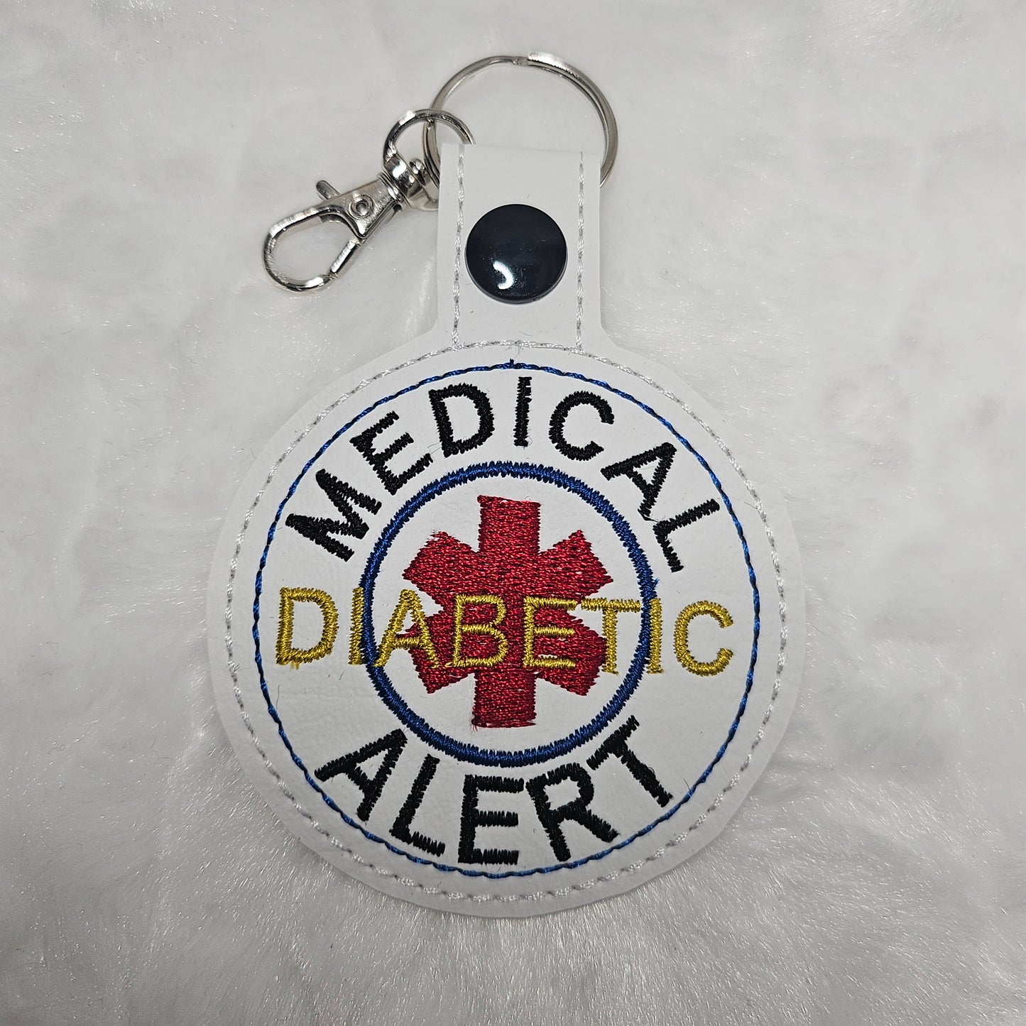 Diabetic Round Medical Alert Keychain